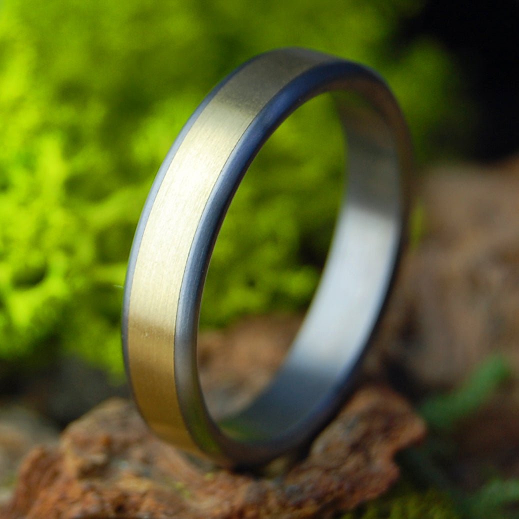 Candlelight Brass | Men's Brass & Titanium Wedding Ring - Minter and Richter Designs