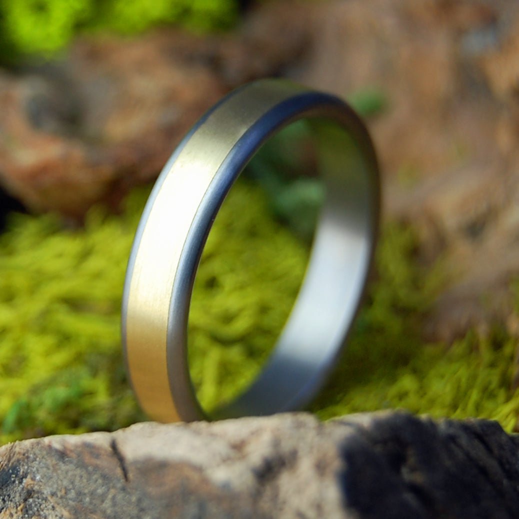 Candlelight Brass | Men's Brass & Titanium Wedding Ring - Minter and Richter Designs