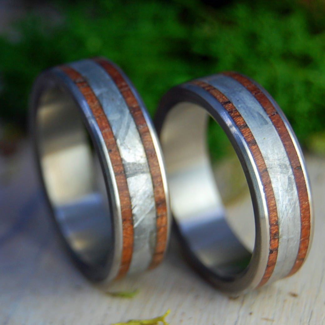 Cocobolo Meteorite | Cocobolo Wood & Meteorite Wedding Rings - Minter and Richter Designs