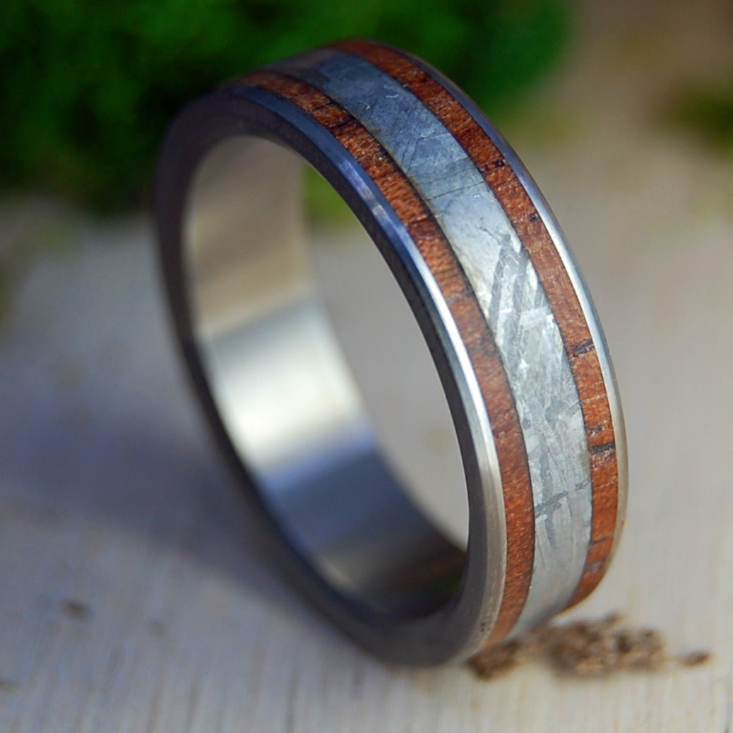 Cocobolo Meteorite | Men's Meteorite, Cocobolo Wood & Titanium Wedding Ring - Minter and Richter Designs