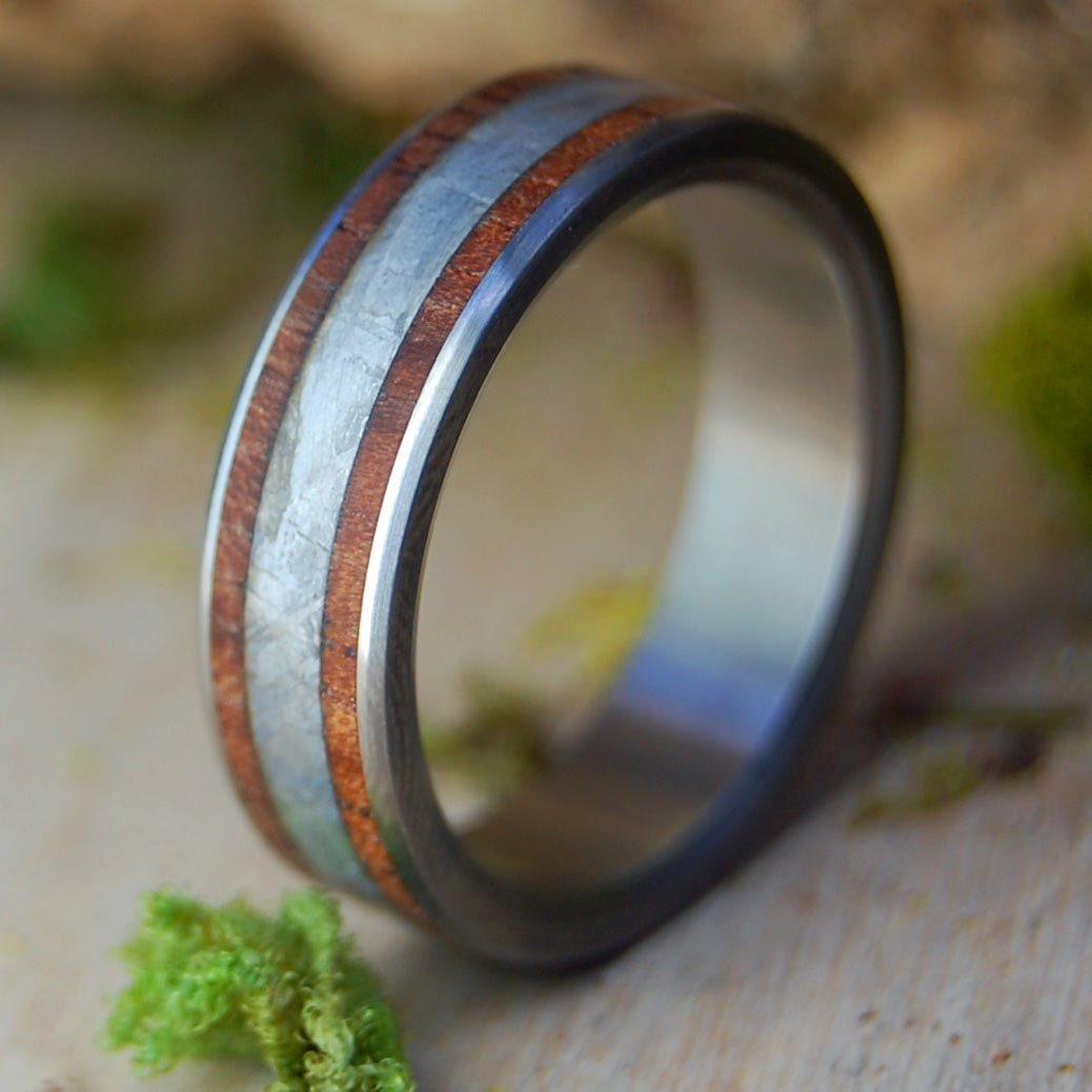 Cocobolo Meteorite | Men's Meteorite, Cocobolo Wood & Titanium Wedding Ring - Minter and Richter Designs