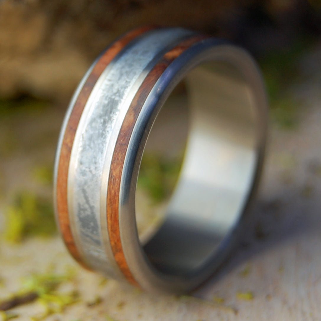 Mighty Oak and Meteorite | Men's Meteorite, Oak Wood & Titanium Wedding Ring - Minter and Richter Designs