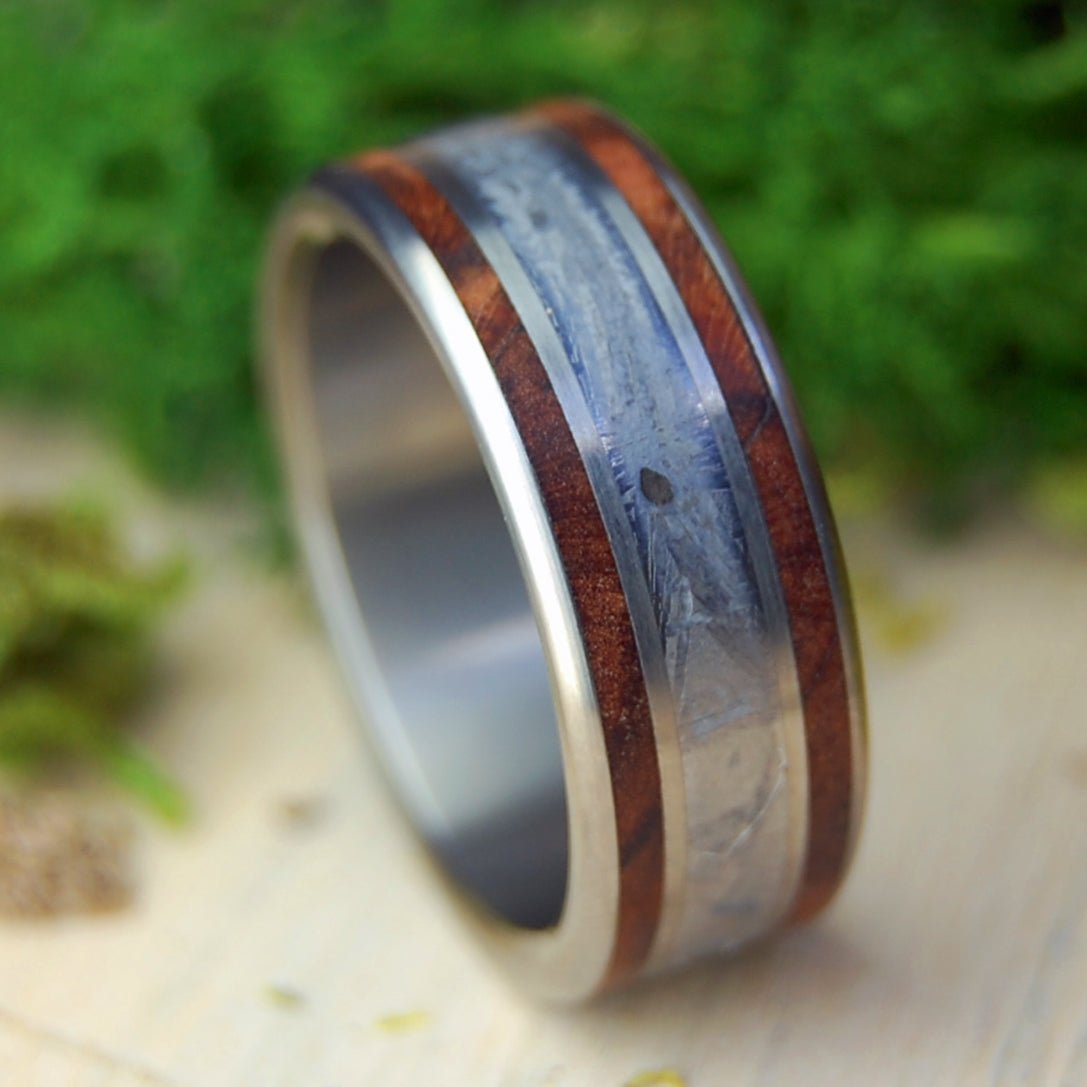 Mighty Oak and Meteorite | Men's Meteorite, Oak Wood & Titanium Wedding Ring - Minter and Richter Designs
