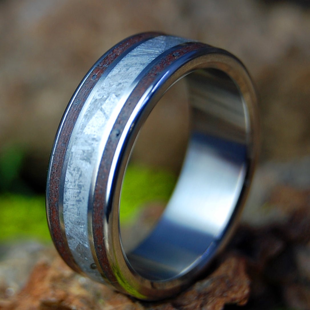 Red Lava Space Love | Men's Meteorite, Oregon Red Lava & Titanium Wedding Ring - Minter and Richter Designs