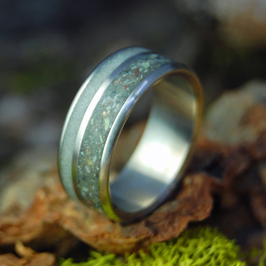 2‑Inlay Wide + Narrow Earth Memento Ring