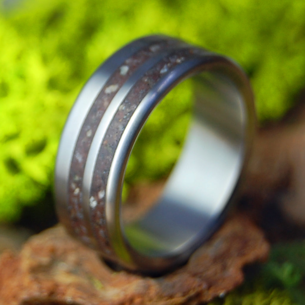 2‑Inlay Offset Earth Memento Ring