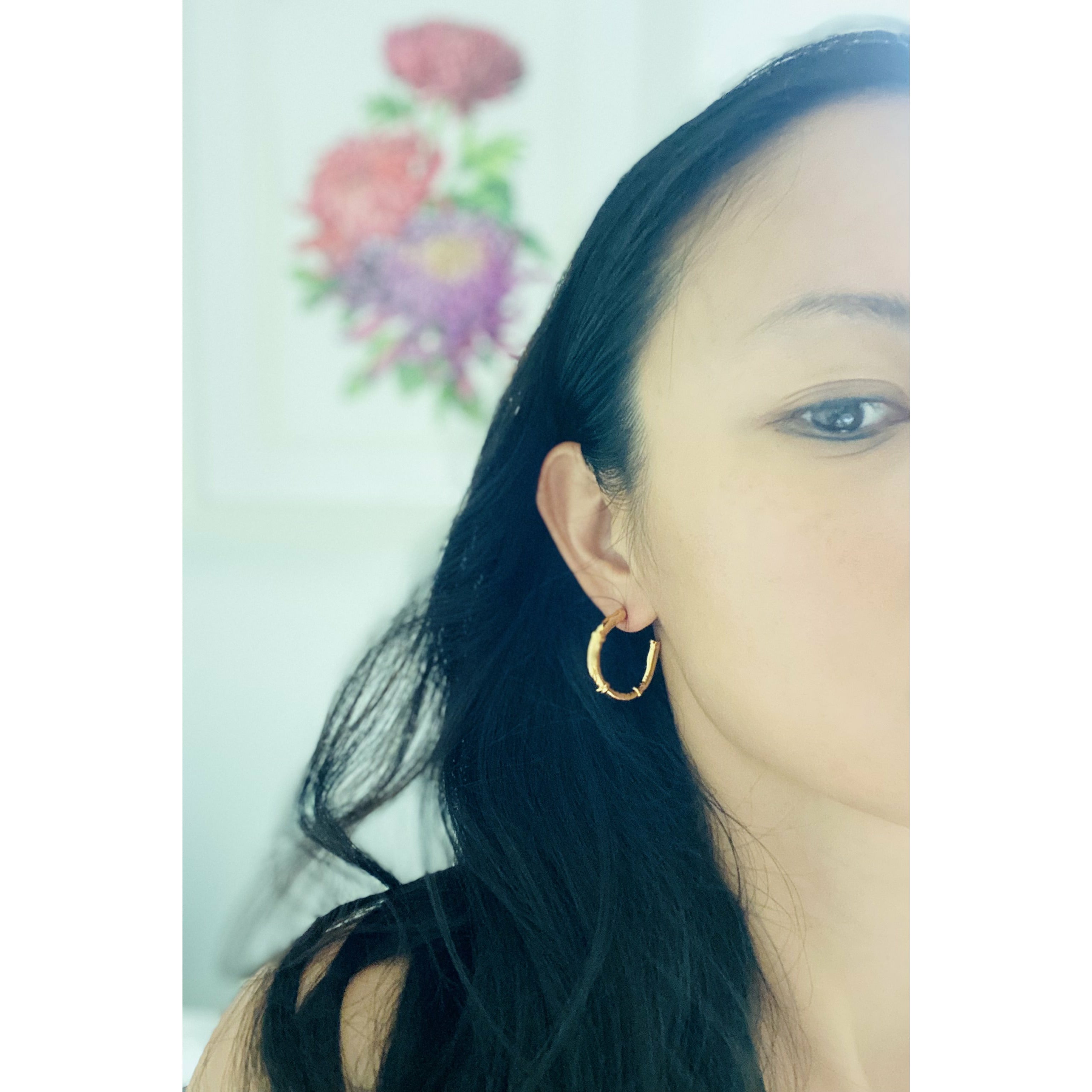 Les Petites Chinoiseries-24K Gold Plated Timeless Bamboo Earrings