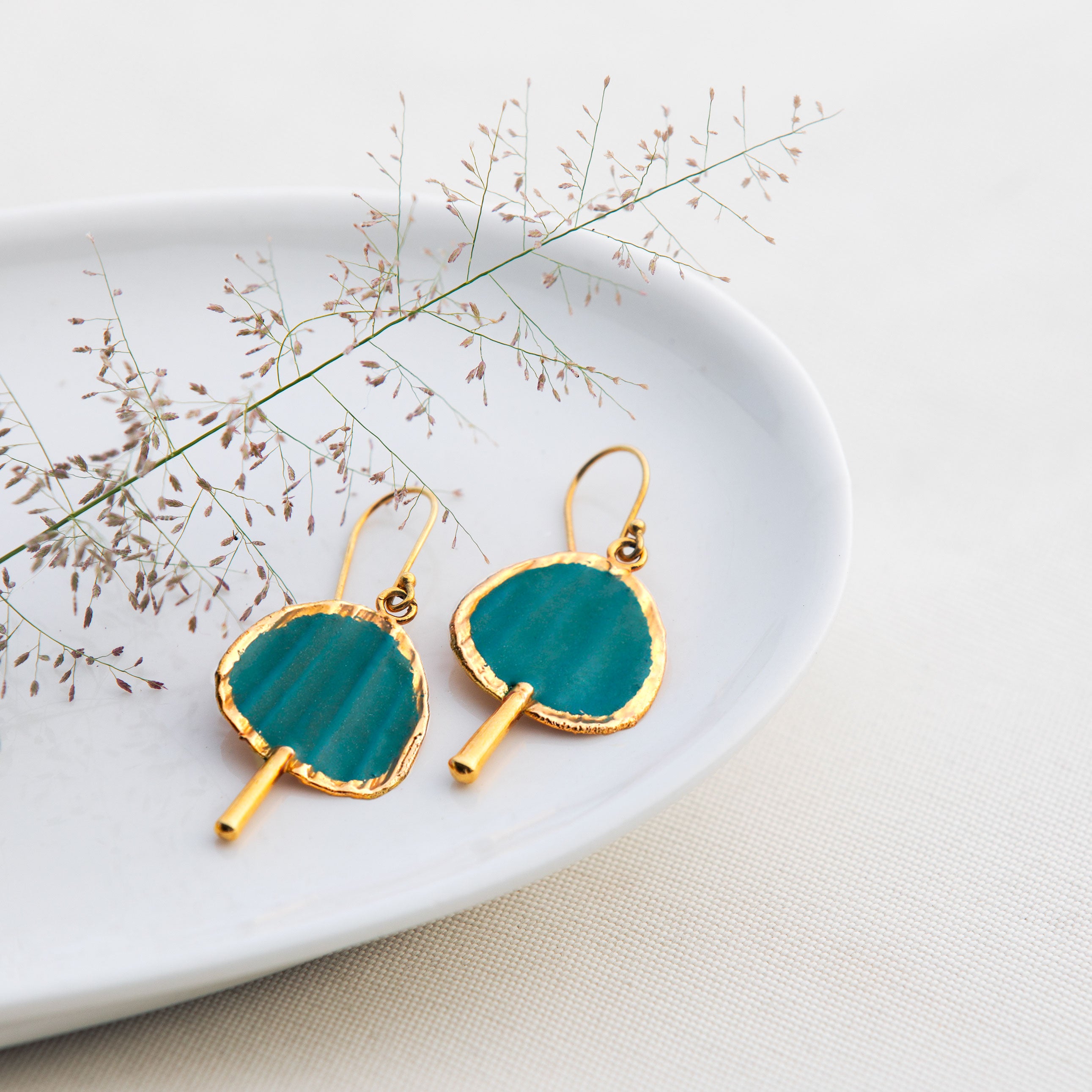 24k Gold Plated Hoop Earrings | Gemstone Earrings | Fancy Earrings