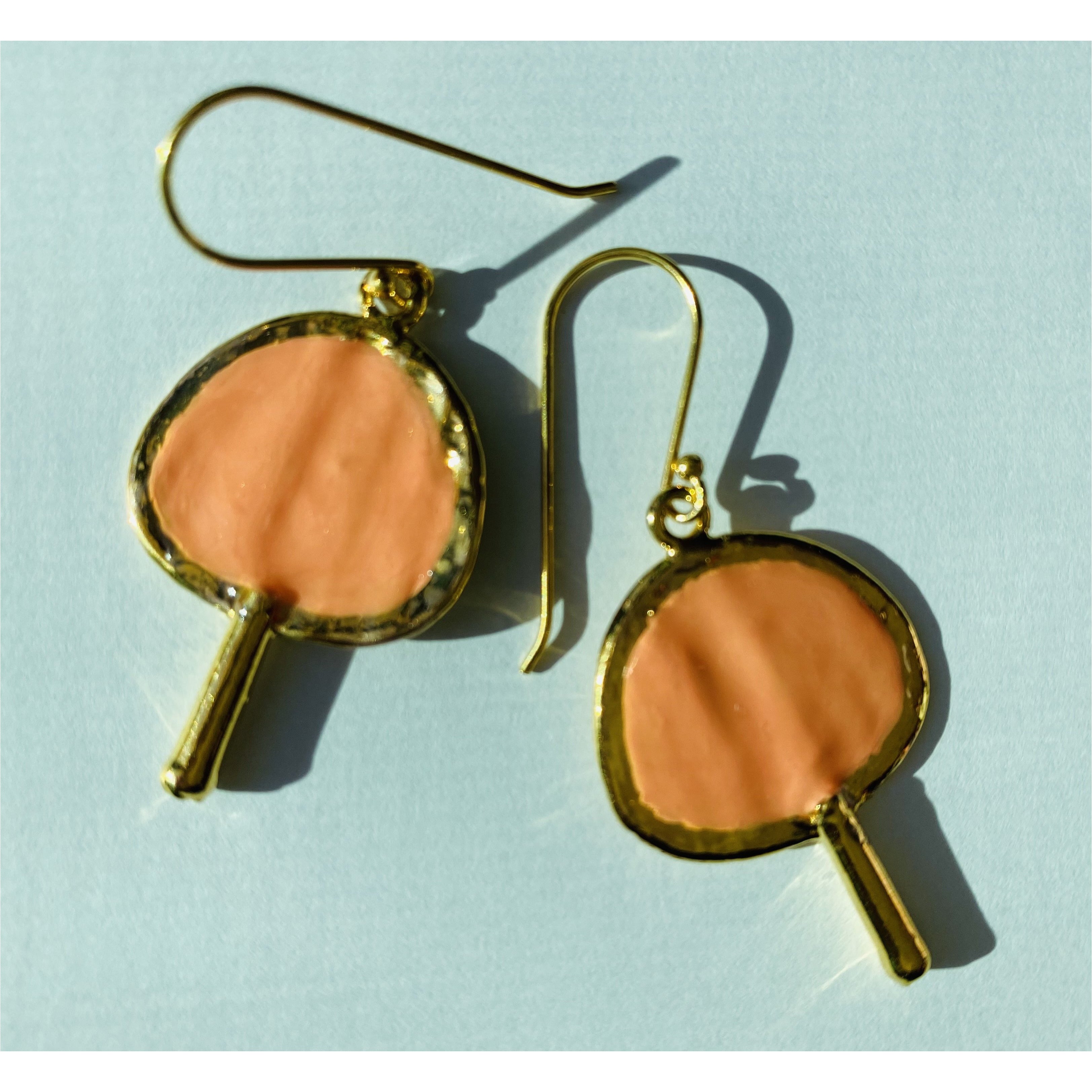 Les Petites Chinoiseries-24K Gold Plated Chinese Fan Earrings